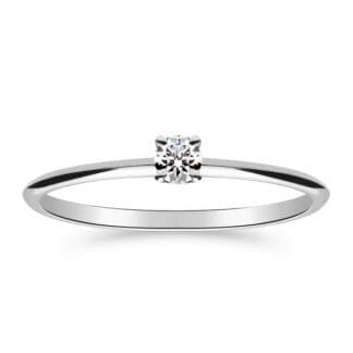 Silván Solitaire timanttisormus 0,10ct, valkokultaa, vihkisormukset