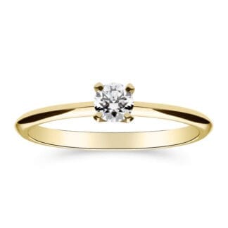 Silván Solitaire timanttisormus 0,20ct, keltakultaa, vihkisormukset