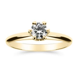 Silván Solitaire timanttisormus 0,40ct, keltakultaa, vihkisormukset