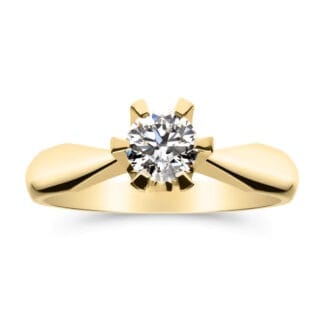 Silván Solitaire timanttisormus 0,50ct, keltakultaa, vihkisormukset