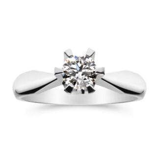 Silván Solitaire timanttisormus 0,50ct, valkokultaa, vihkisormukset