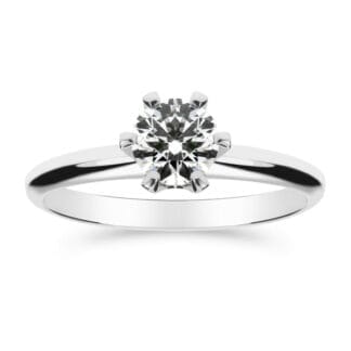 Silván Solitaire timanttisormus 0,70ct, valkokultaa, vihkisormukset
