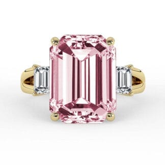 Silván Charlotte timanttisormus 4,38ct morganiitilla ja 0,60ct timanteilla, 18K keltakultaa, vihkisormukset