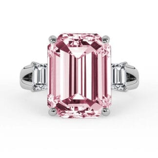 Silván Charlotte timanttisormus 4,38ct morganiitilla ja 0,60ct timanteilla, 18K valkokultaa, vihkisormukset