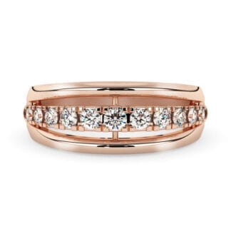 Silván Daria timanttisormus 0,15ct, rosekultaa, vihkisormukset