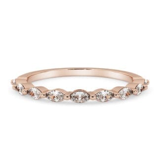Silván Markiisi rivitimanttisormus 0,27ct, rosekultaa, vihkisormukset