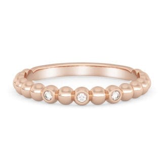 Silván Olivia timanttisormus pallokuvioitu 0,03ct, rosekultaa, vihkisormukset