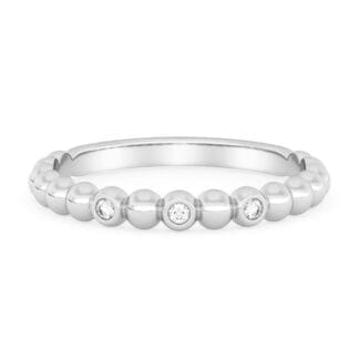 Silván Olivia timanttisormus pallokuvioitu 0,03ct, valkokultaa, vihkisormukset