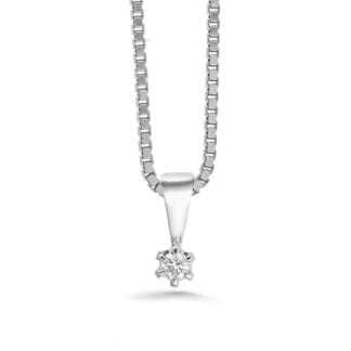 Silván Solitaire timanttiriipus 0,05 ct, valkokultaa, timanttikorut