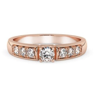 Silván Ariel timanttisormus 0,14ct, rosekultaa, vihkisormukset