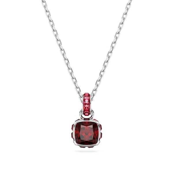 Swarovski Birthstone January riipus, vaalea metalli ja punaiset kristallit 5651709