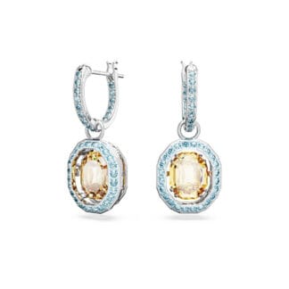 Swarovski Chroma korvakorut, keltaiset ja siniset kristallit