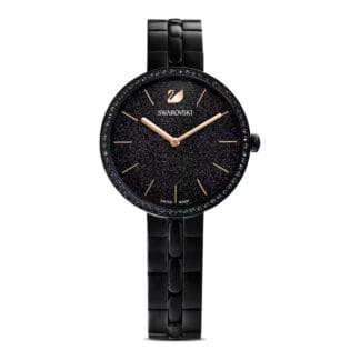 Swarovski Cosmopolitan rannekello, musta ja mustat kristallit, 5547646