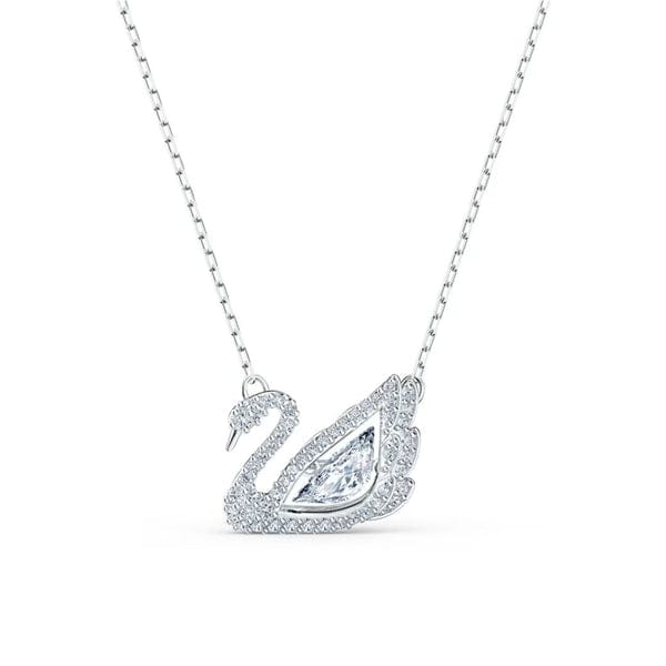 Swarovski Dancing Swan riipus, vaalea metalli ja kirkkaat kristallit 5514421