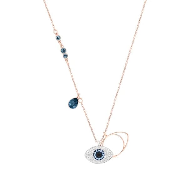 Swarovski Symbolica Evil Eye riipus, ruusukullan värinen ja siniset kristallit 5172560
