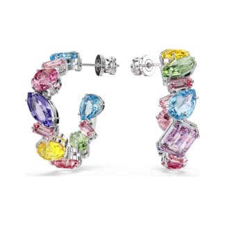 Swarovski Gema rengaskorvakorut vaalea metalli ja eri väriset kristallit 5692412