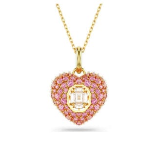 Swarovski Idyllia Heart riipus, keltakullattu ja pinkit kristallit, 5680784