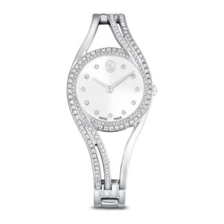 Swarovski Hyperbola bangle rannekello, hopeanväri ja kirkkaat kristallit, 5689432