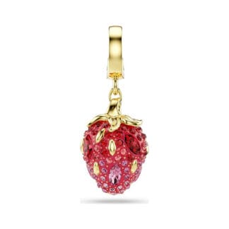 Swarovski Idyllia charm, keltakullattu, vaaleanpunaiset ja punaiset kristallit, 5743136