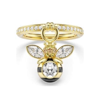 Swarovski Idyllia sormus, keltakullattu ja kirkkaat kristallit