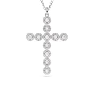 Swarovski Insigne ristiriipus, vaalea metalli ja kirkkaat kristallit