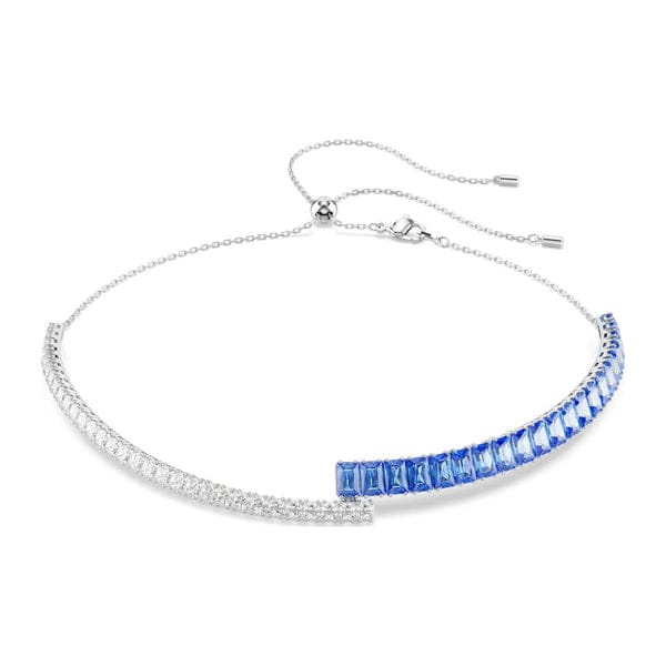 Swarovski Matrix Choker kaulakoru, vaalea metalli, siniset ja kirkkaat kristallit, 5722464