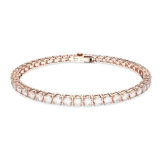 Swarovski Matrix Tennis rannekoru, ruusukullan värinen ja kirkkaat kristallit