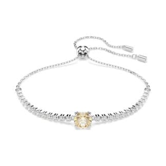 Swarovski Matrix Tennis rannekoru, vaalea metalli kirkkailla kristalleilla ja keltaisella zirkonilla 5690694