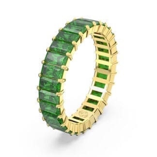 Swarovski Matrix sormus, keltakulta ja vihreät kristallit, 5648913