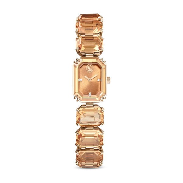 Swarovski Millenia octagon rannekello, samppanjakullanvärinen ja ruskeat kristallit, 5729841