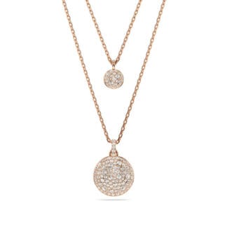 Swarovski Sublima Layered riipus, rosekullattu ja kirkkaat kristallit, 5683449