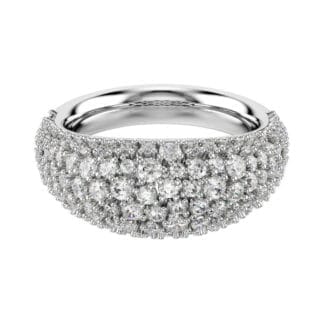 Swarovski Sublima sormus, vaalea metalli ja kirkkaat kristallit