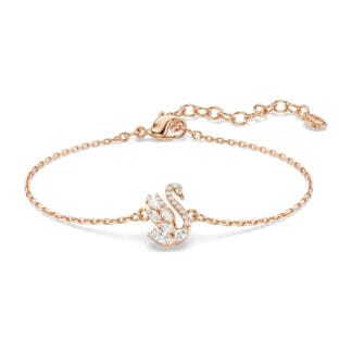 Swarovski Swan rannekoru, rosekullattu ja kirkkaat zirkonit, 5738202