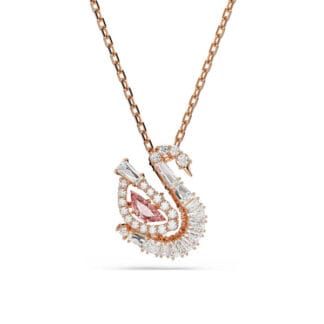 Swarovski Swan riipus, ruusukullanväri, vaaleanpunainen ja kirkkaat kristallit, 5732414