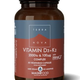 Terranova Vitamin D3 50 ug + K2 (MenaQ7®) 100 ug Complex (kasviperäinen) 50 kaps 50 kaps