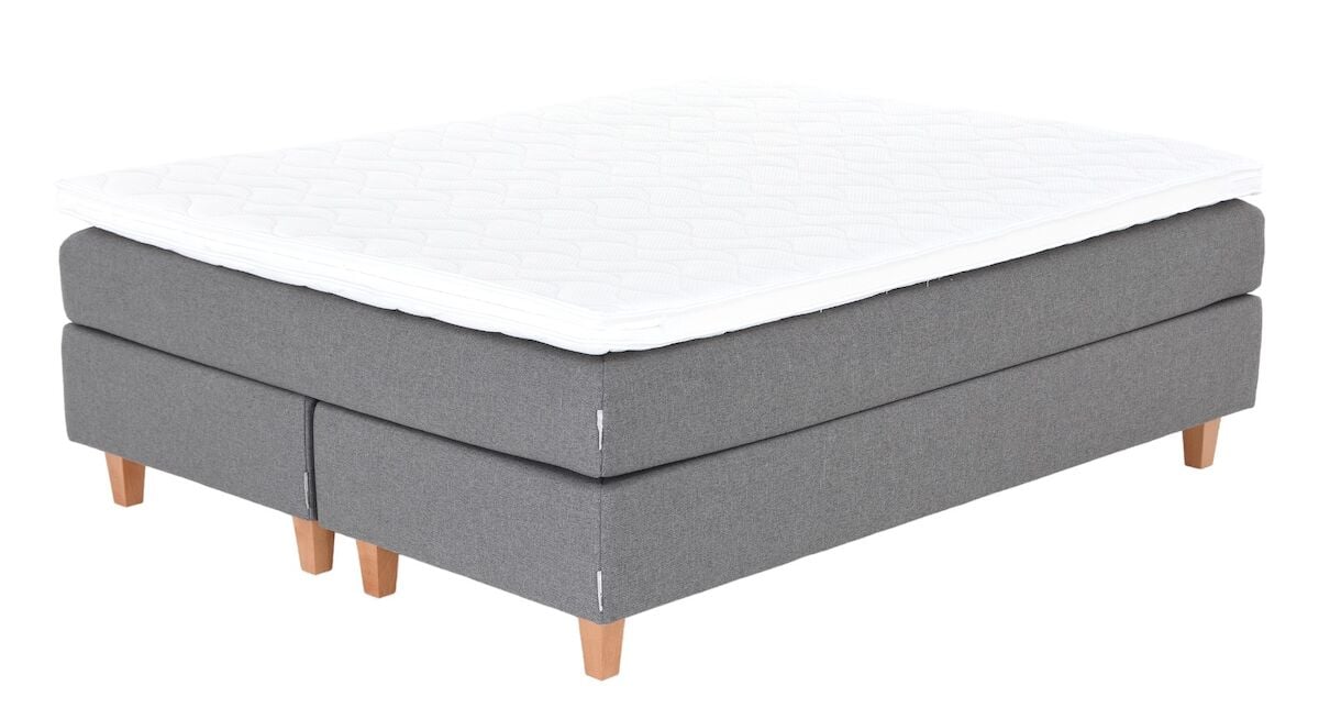 Unia Ergo jenkkisänky 180 cm harmaa, Unia Muoto pp, jalat 14 cm