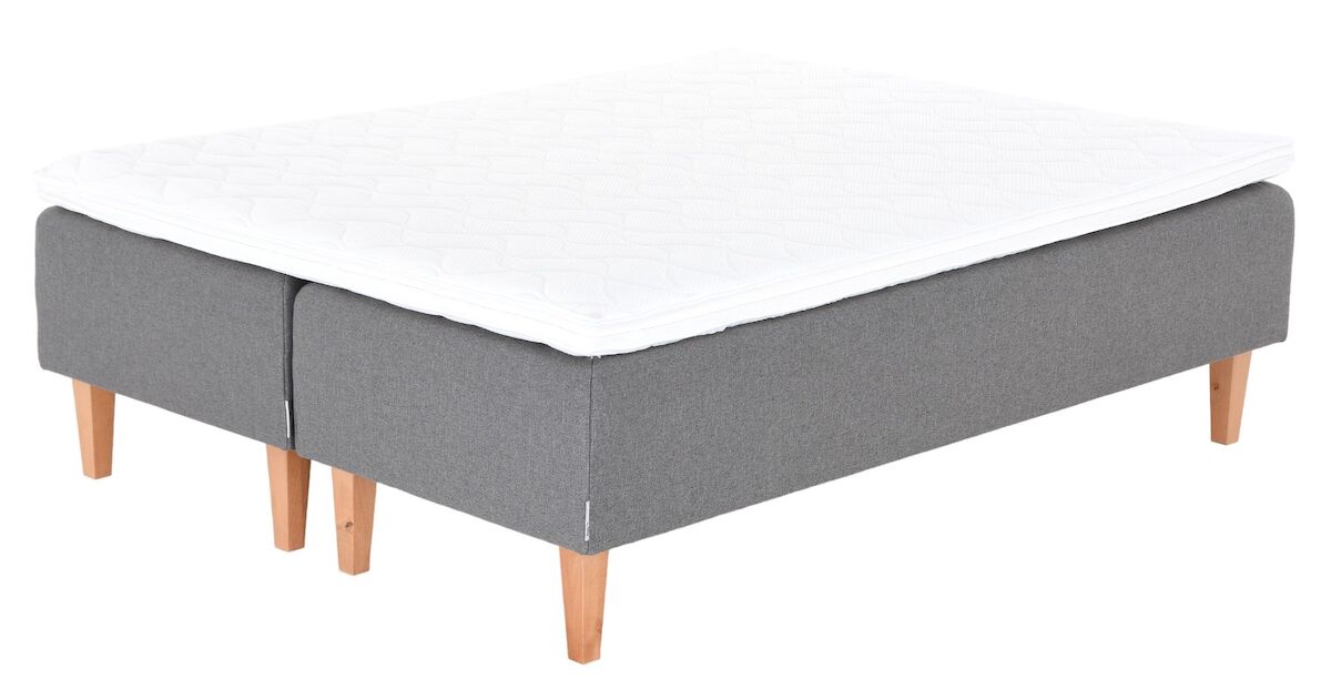 Unia Ergo runkopatjasänky 160 cm harmaa, Unia Muoto pp, jalat 23 cm