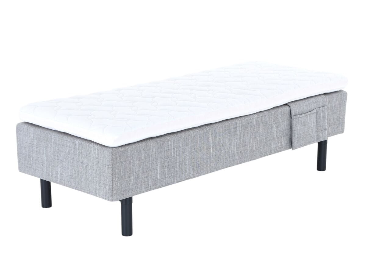 Unia Hopea moottorisänky XL 80x200 harmaa, relax 7cm, 18cm musta jalka