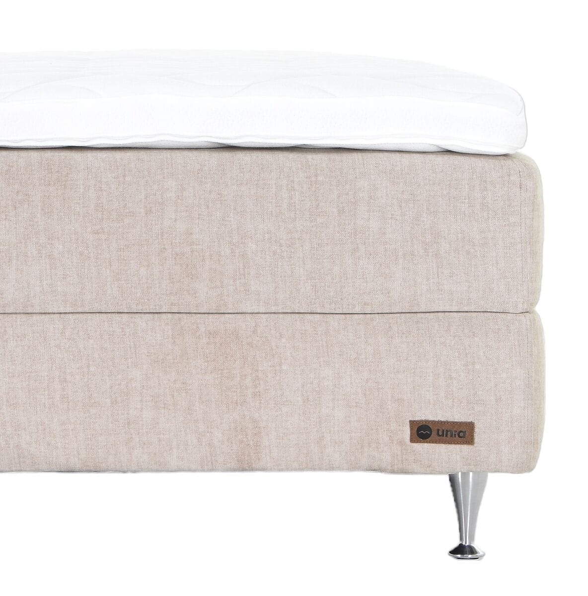 Unia Platina moottorisänky 120 L luonnonkumi, shampanja jalat, beige Vogu