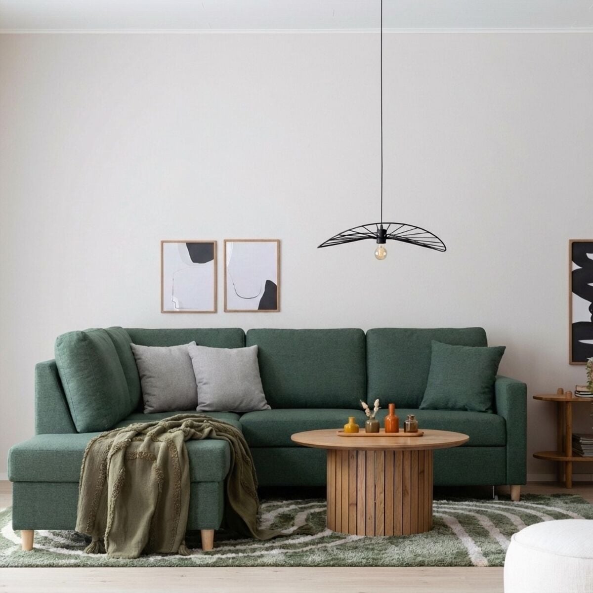 Aada avokulmavuodesohva vasen vihreä Hygge 37
