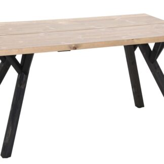 Lana terassilankkupöytä suoralla reunalla 150x90 cm antiikkipetsattu/musta