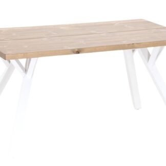 Lana terassilankkupöytä suoralla reunalla 150x90 cm antiikkipetsattu/valkoinen