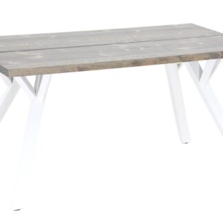 Lana terassilankkupöytä suoralla reunalla 150x90 cm savunharmaa/valkoinen