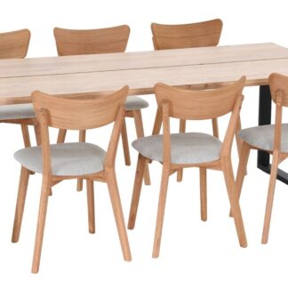 Manner-Koto 6-hengen ruokailuryhmä lakattu tammi/musta, öljytty tammi/hiekka Che