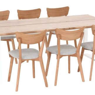 Manner-Koto 6-hengen ruokailuryhmä lakattu tammi/valkoinen, öljytty tammi/hiekka