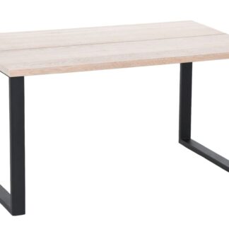 Manner tammi lankkupöytä 140x90 cm valkolakattu tammi/musta