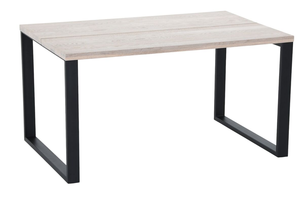 Manner tammi lankkupöytä 140x90 cm valkolakattu tammi/musta A-laatu