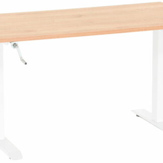 Office veivattava säätöpöytä 160x80 cm tammi valkoinen jalka