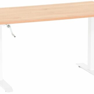 Office veivattava säätöpöytä 115x67 cm tammi valkoinen jalka