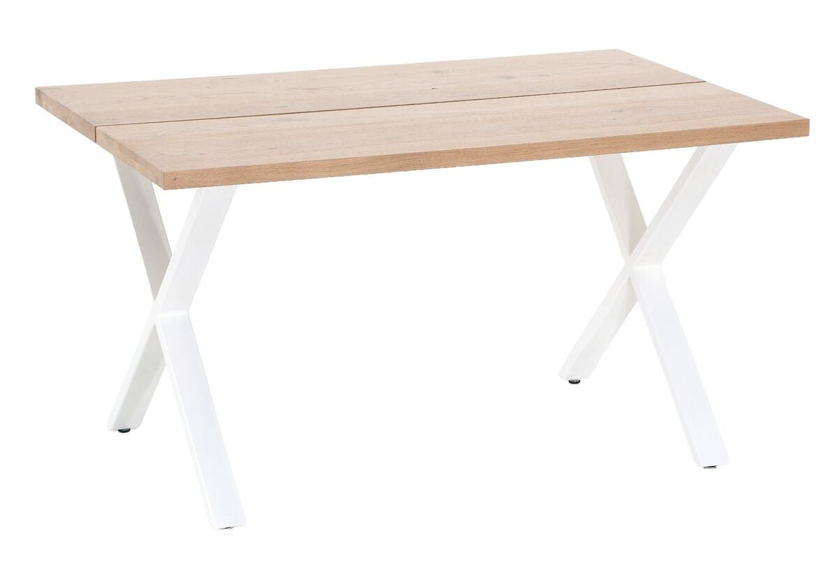 Paljakka tammi lankkupöytä 140x90 cm lakattu tammi/valkoinen